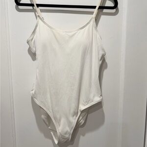 Andie White Ribbed One Piece Swimsuit